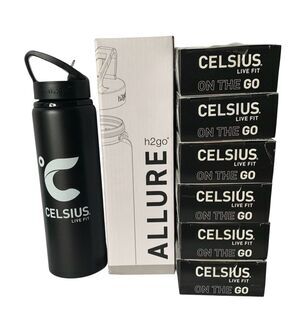 NEW Celsius Energy Drink Water Bottle & 6 pack GO MIX